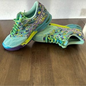 Asics Gel Noosa T580N Womens Size 9.5
Green Purple Blue Triathlon Running Shoes.